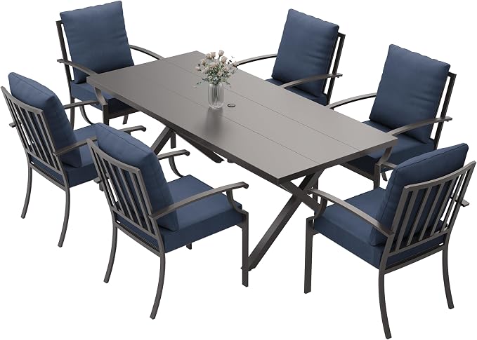 ALAULM 7-Piece Patio Dining Table and Chairs Outdoor Dining Set - Image 6