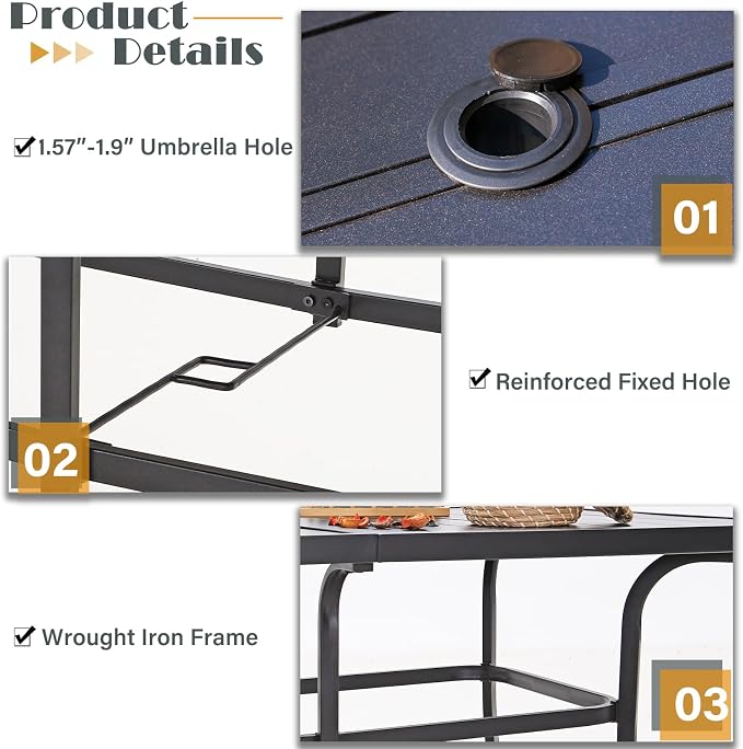 Sophia & William Patio Outdoor Table and Chairs Set - Image 6