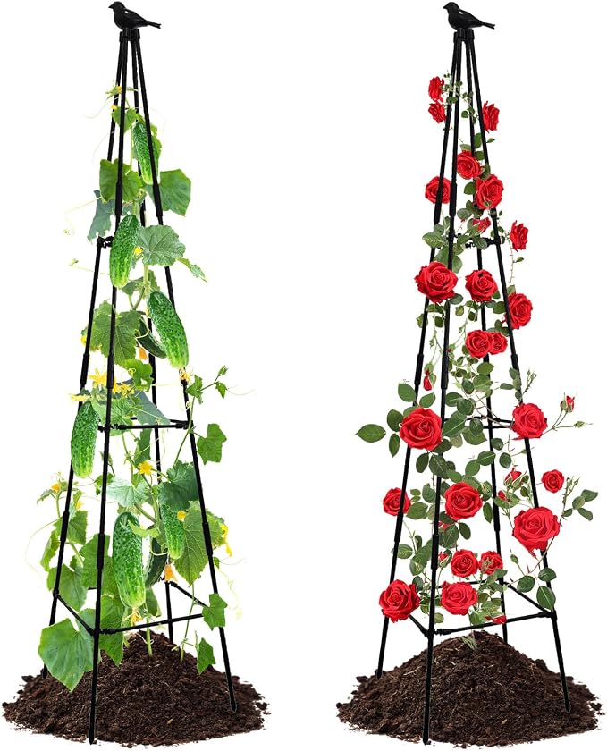 Lalahoni Garden Trellis for Climbing Plants, 67inch Tall Garden Obelisk Trellis by Thereasonyoulovegardening