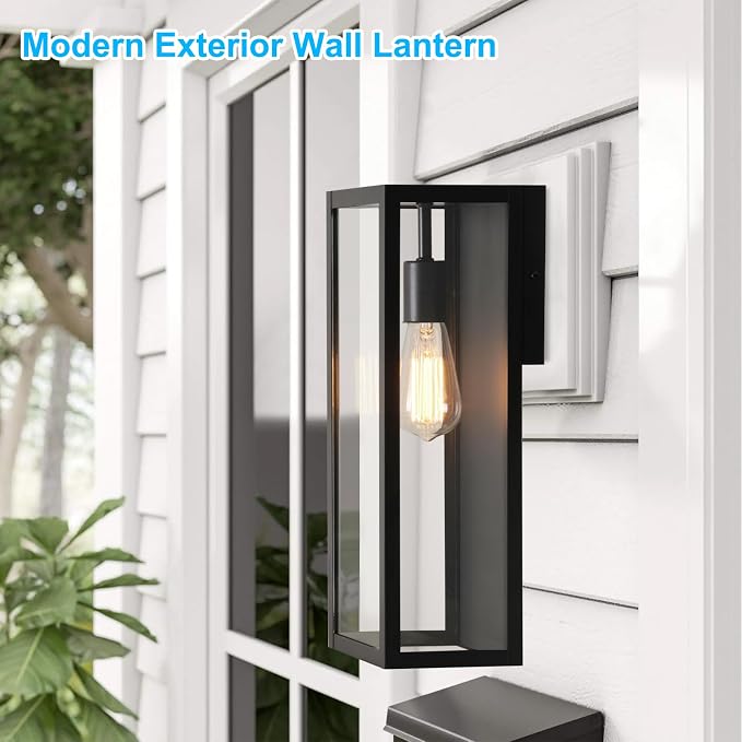 VerRon 2-Pack Outdoor Wall Lanterns, 16” Exterior Waterproof Outdoor Lights - Image 6