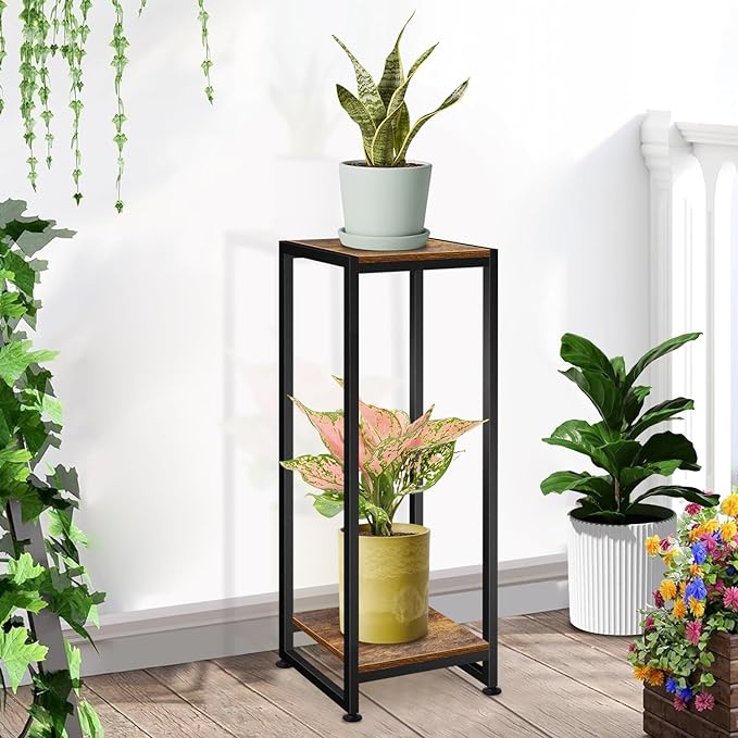 Plant Stand Indoor, 31.5'' Tall Wood Plant Stands Heavy Duty Pedestal Stand - Image 2