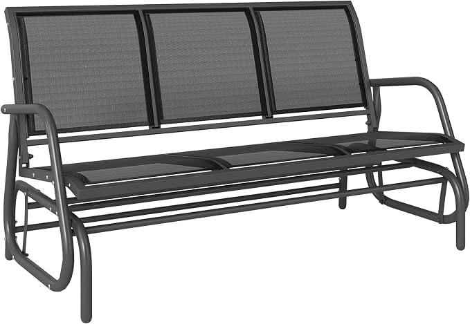 Outsunny 3-Person Patio Glider Bench, Outdoor Porch Glider Swing by Outsunny