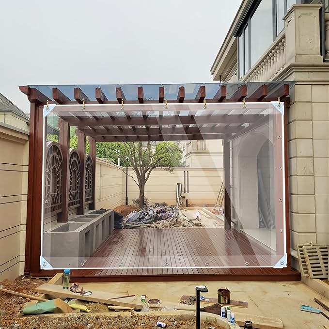 Clear Tarps Heavy Duty Waterproof 4.5' X 6.5' Clear Vinyl Tarp - Image 3