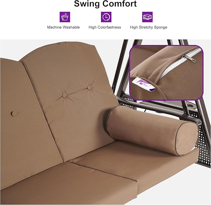 PURPLE LEAF Outdoor Patio Porch Swing - Image 5