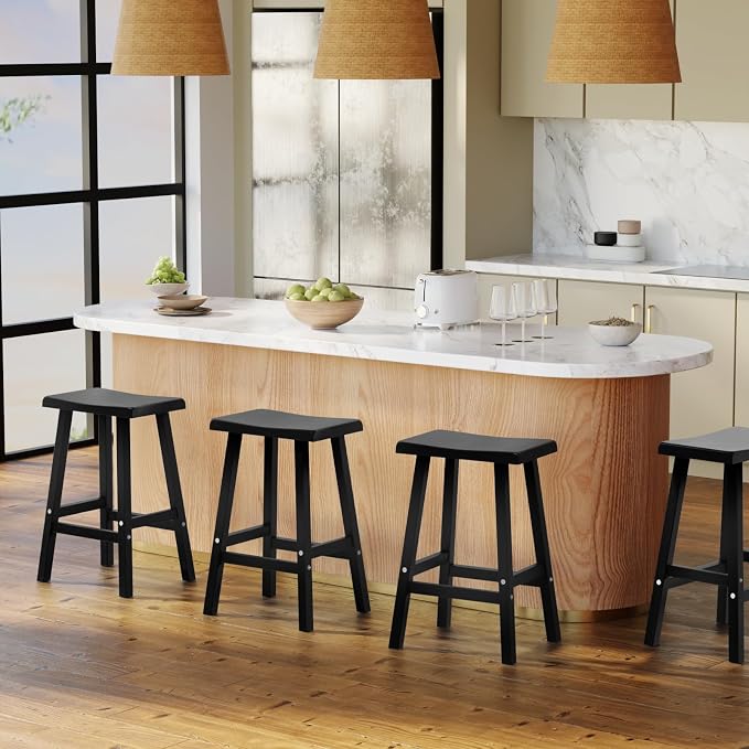 29in Tall Bar Stools Set of 2, Waterproof UV-Resistant, Durable Resin Kitchen - Image 6
