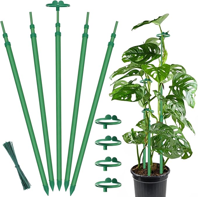 Extendable Plant Stakes, Adjustable Length from 17.9IN to 42.3IN Monstera by GAGANANG