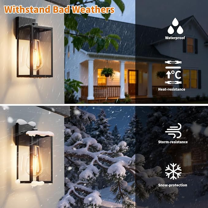 13'' Outdoor Lighting Fixtures Wall Mount, Exterior Front Porch Lights - Image 2