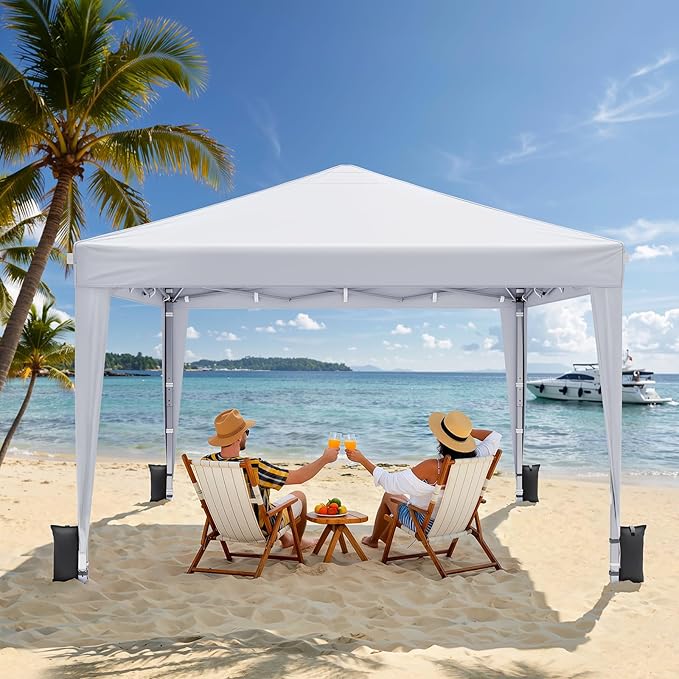10x10 Pop Up Canopy with Sidewalls, Instant Portable Canopy Tent with Carry Bag - Image 6