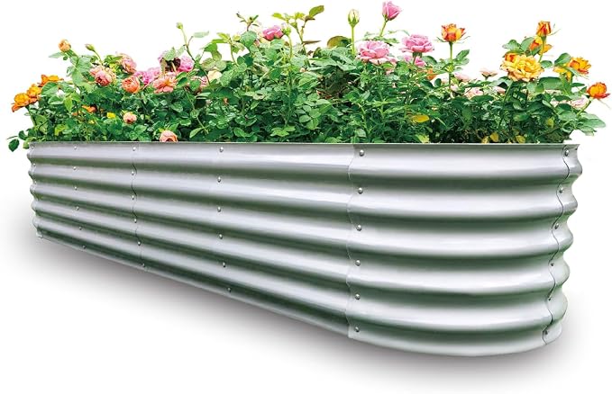 Gardmax Galvanized Raised Garden Bed, Lightweight Planter Boxes Outdoor by ChooseGardmaxforbetterlife