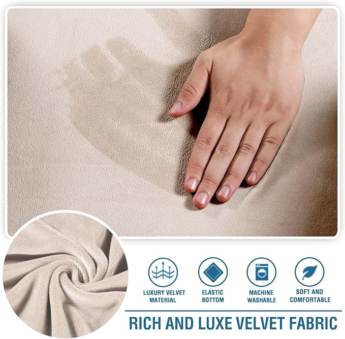 H.VERSAILTEX Chaise Lounge Cover Indoor Velvet Chaise Slipcover High Stretch - Image 3