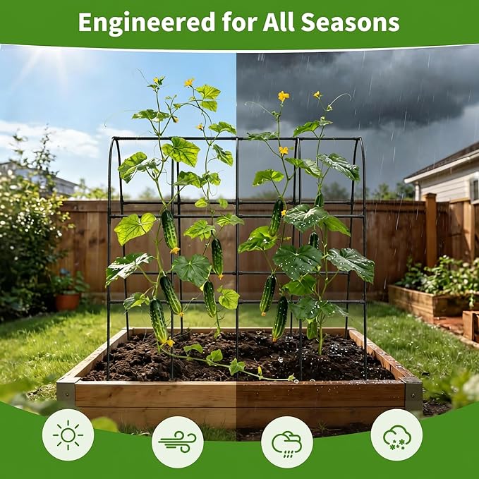 Cucumber Trellis for Raised Bed, U-Shape Garden Trellis for Climbing Plants - Image 6