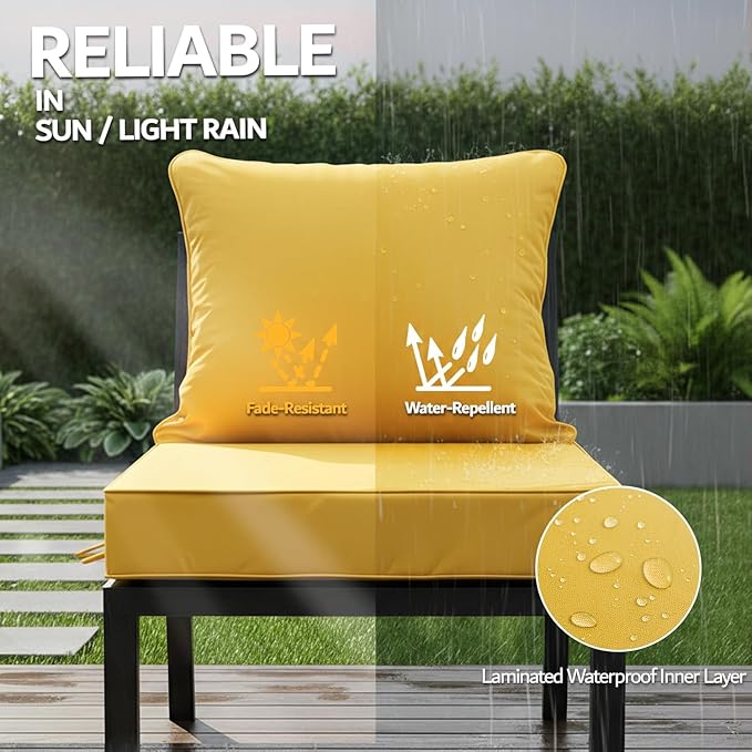 24x24 Inch Outdoor Chair Cushions Set of 4, Patio Furniture Cushions - Image 3