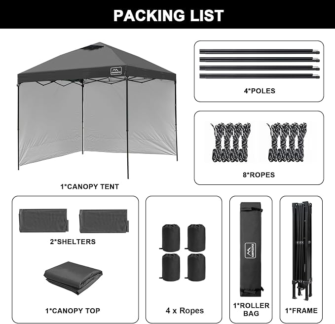 KAMPKEEPER 10x10 Easy Pop Up Canopy Tent - Image 6