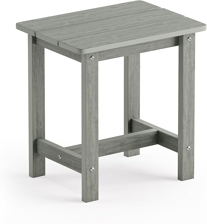 LUE BONA Outdoor Side Table, HDPS Small Outdoor Table, Rectangle Adirondack by LUEBONA