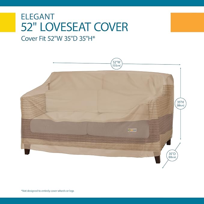 DUCKCOVERS Elegant Waterproof 52 Inch Patio Loveseat Cover, Patio Furniture - Image 8