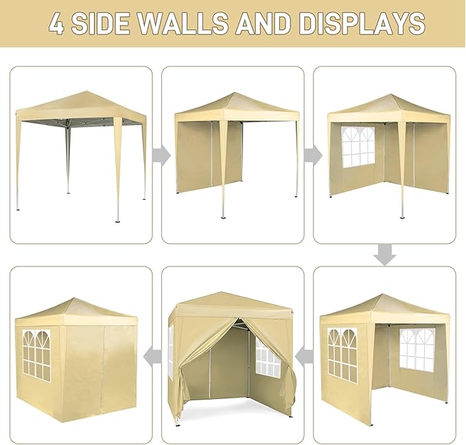 Outvita 6.5x6.5ft Pop Up Canopy Tent, Outdoor Instant Shelter Folding Canopy - Image 5