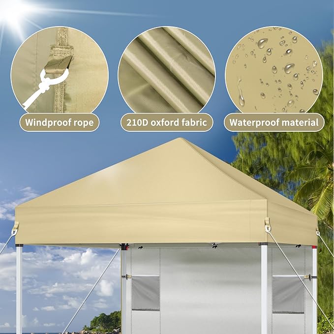 Outvita 5x5 Pop Up Canopy Tent, Ez Up Outdoor Canopy Tent Instant Shelter - Image 4