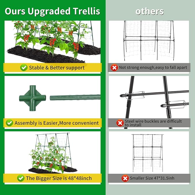 Cucumber Trellis, 50x48 inch A-Frame Garden Trellis - Image 7