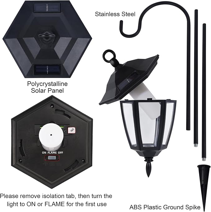 Dynaming 6 Pack Solar Flame Hanging Lights Outdoor, Halloween Solar Flickering - Image 5