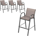 ONBRILL Outdoor Bar Stool Set of 4, Patio Bar Chairs by ONBRILL