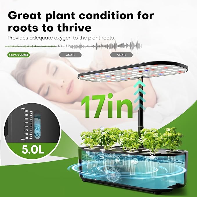 Ahopegarden Hydroponics Growing System Kit Indoor Herb Garden - Image 5