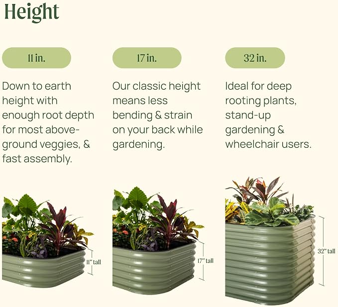 Vego garden 17" Tall 42" Round Raised Garden Bed Metal Raised Bed Planter Box - Image 6