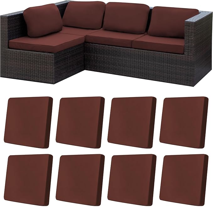 8Pcs Stretch Patio Cushion Covers, Outdoor Couch Covers Replacement, Outdoor by BIETYONE