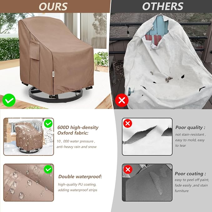 Patio Chair Covers for Outdoor Furniture Waterproof, Heavy Duty Waterproof - Image 6