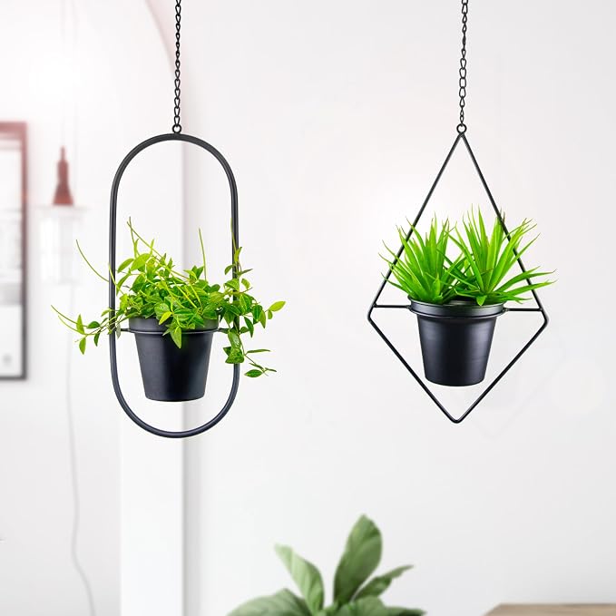 Modern Hanging Planters for Indoor Plants, Metal Plant Hanger - Image 5