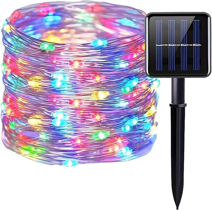 Solar String Lights Outdoor, 33FT 100 LED Christmas Solar Fairy Lights by Unknown