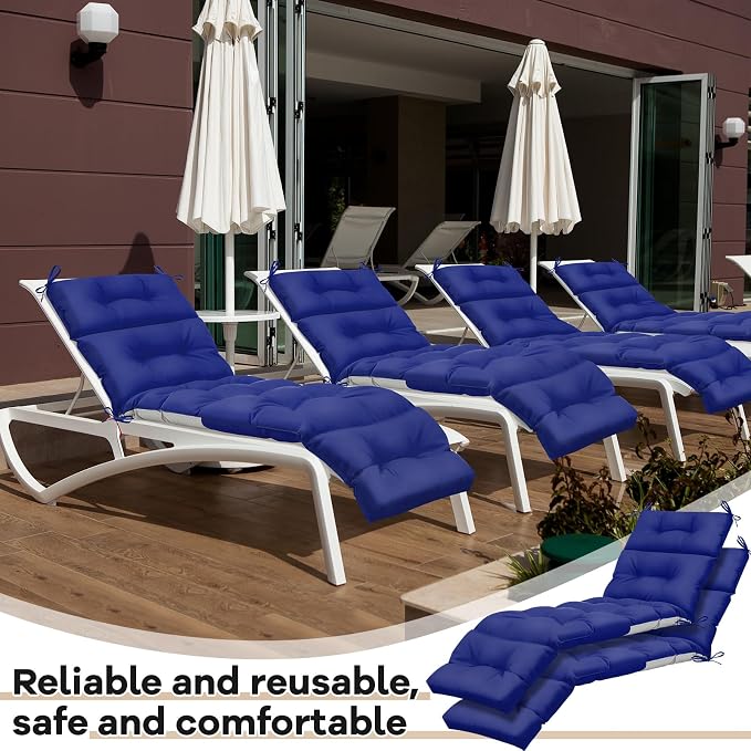 Kigley 2 Pcs Chaise Lounge Cushions 75 x 22 x 5 Inches Soft Lounge Chair - Image 5