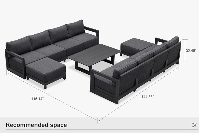 PURPLE LEAF Patio Furniture Set L-Shaped Outdoor Couch - Image 9