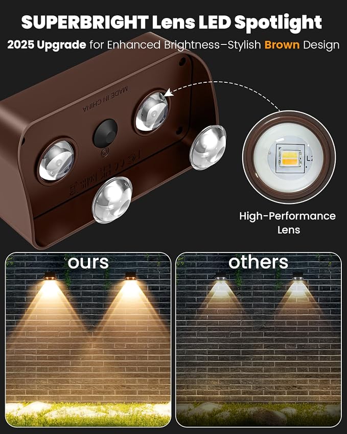 Brighter Solar Fence Lights-3000/4000/6000K 3 Mode, Solar Lights Outdoor - Image 2