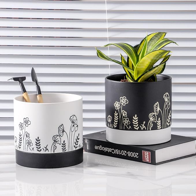 Nihow Ceramic Plant Pot: 6 Inch Planter - Image 5