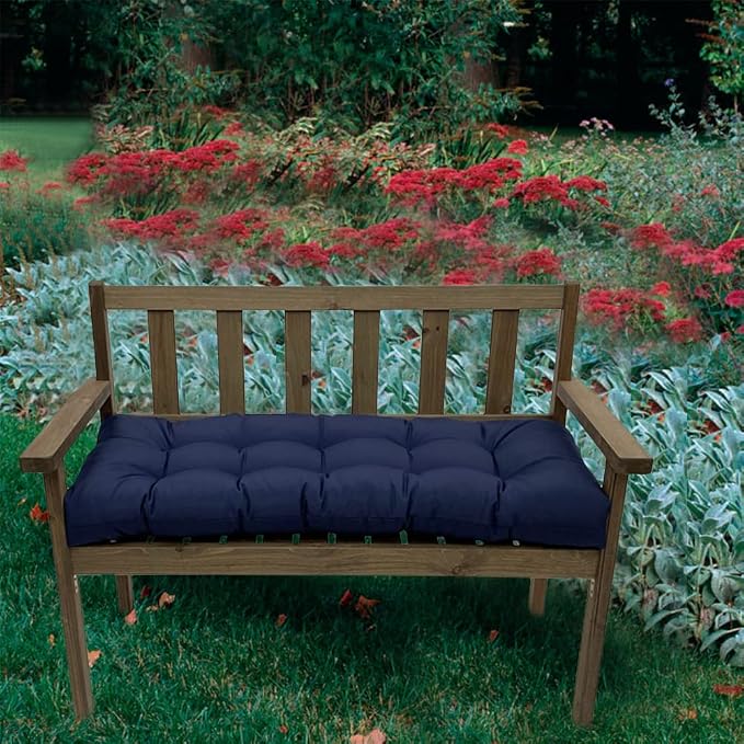 SEAHOME Waterproof Indoor/Outdoor Garden Bench Seat Cushions, Tufted Loveseat - Image 7