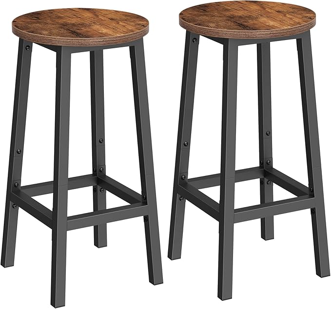 VASAGLE Bar Stools, Steel Frame, 25.2 Inch Tall, by VASAGLEbySONGMICSHOME