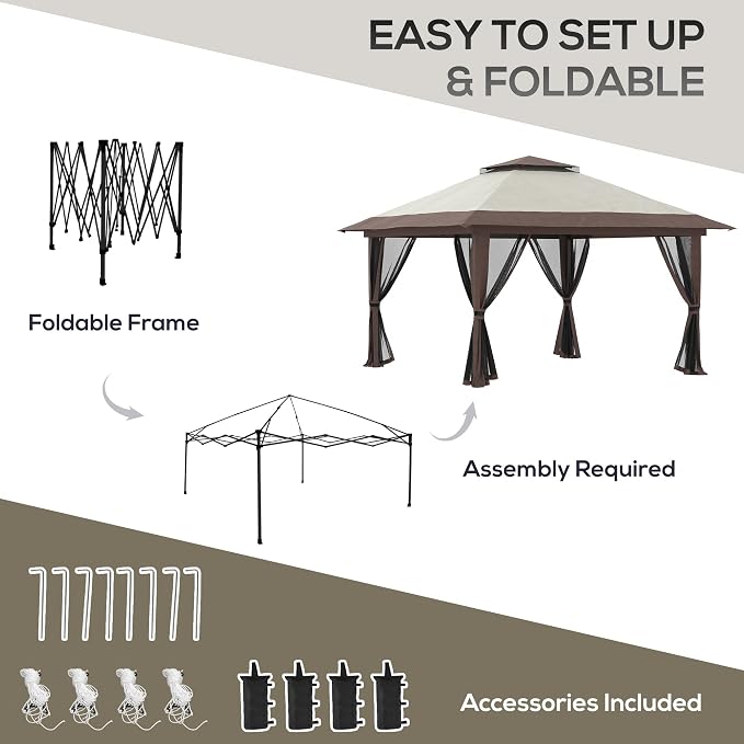 Outsunny 13' x 13' Pop Up Gazebo - Image 4