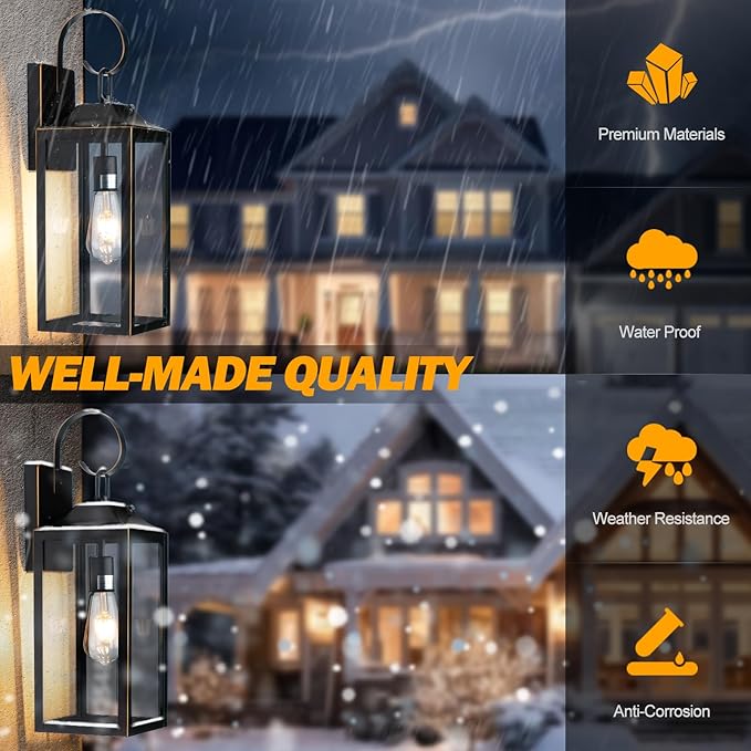 19" Dusk to Dawn Outdoor Lighting 2 Pack, Large Dusk to Dawn Outdoor Wall Lights - Image 4