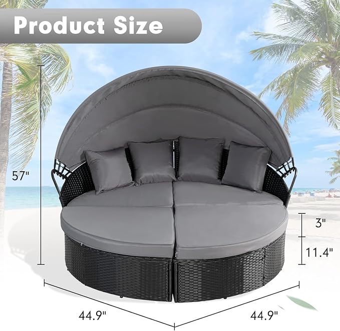 SUNCROWN Outdoor Patio Round Daybed - Image 2