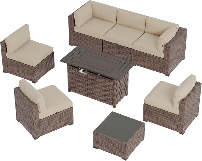 Aoxun Patio Furniture Sets, 8-Piece Outdoor Patio Furniture - Image 9