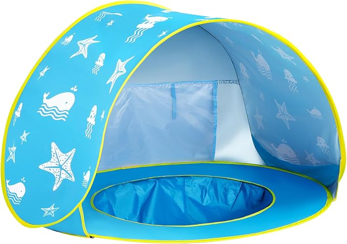 Monobeach Baby Beach Tent Ocean Pop Up Portable Shade Pool UPF50+ UV Protection by Monobeach