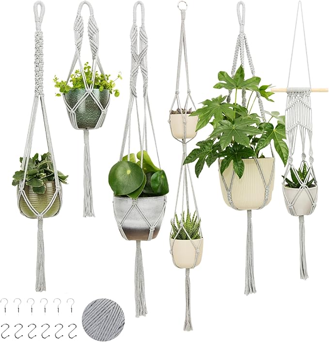 Nook Theory 6-Pack Macrame Plant Hangers by NookTheory