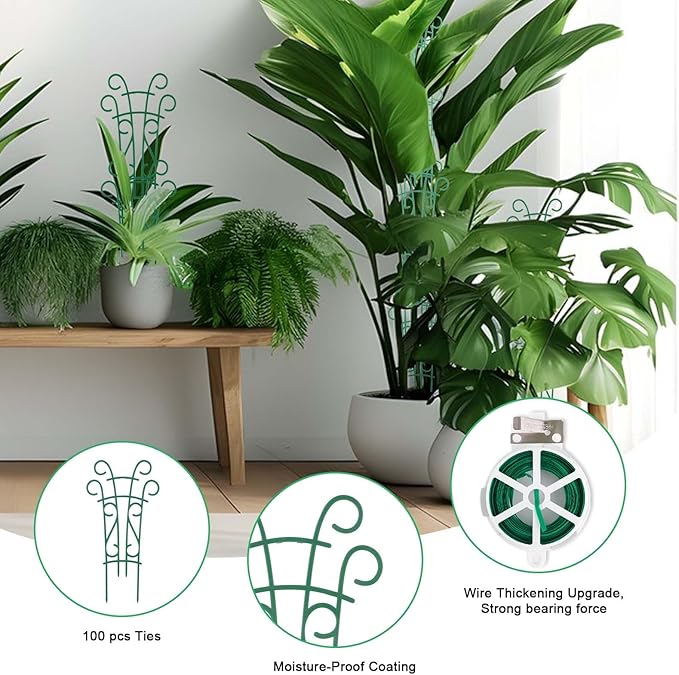 Plant Trellis for Potted Plants 4 Pack Stackable Indoor Outdoor Climbing - Image 4