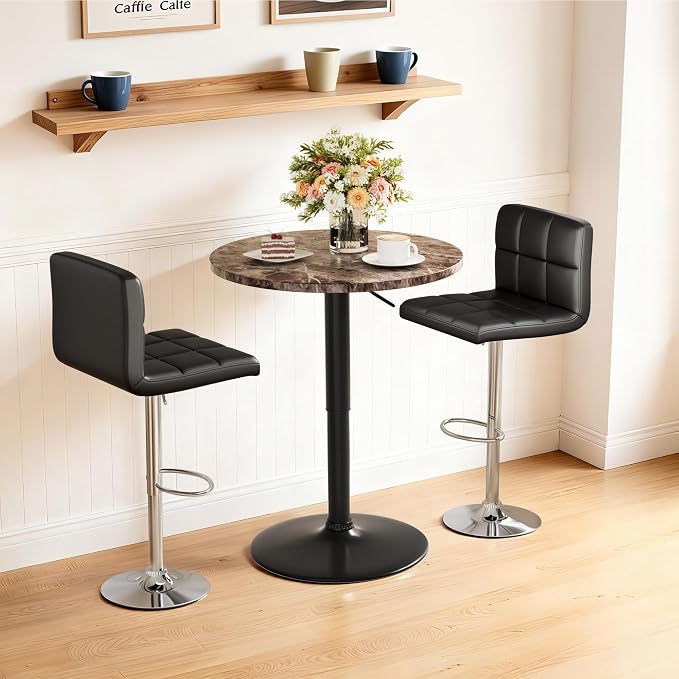 Shahoo Bar Table, Adjustable Height Pub Table 27.4-36 Inches, Cocktail Table - Image 6
