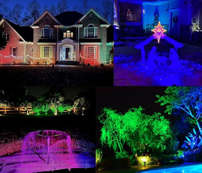 TOVEENEN Color LED Outdoor Landscape Spotlight - 120V 12W Waterproof Spot Lights - Image 2