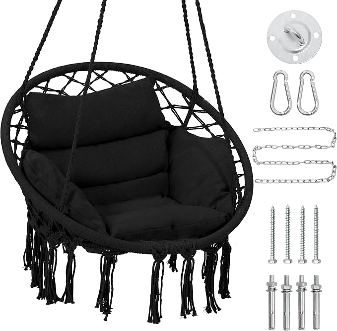 Macrame Hammock Hanging Swinging Chair by KROFEM
