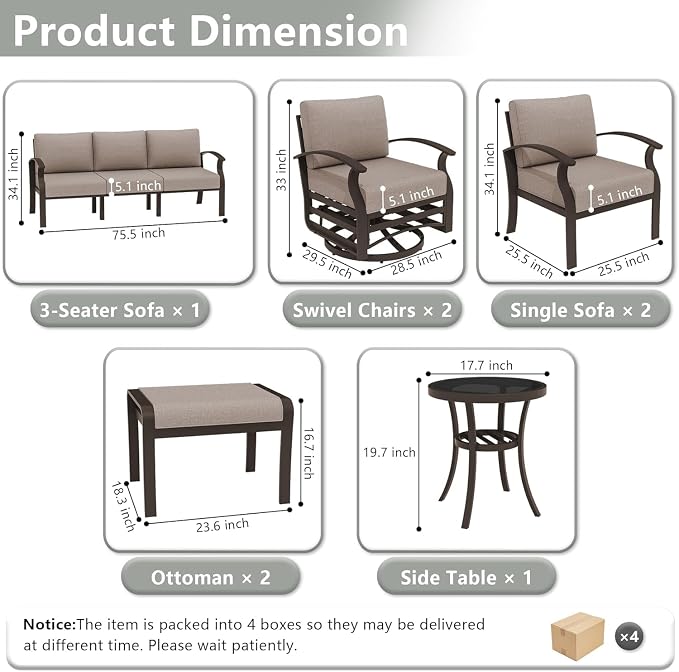 Kullavik Aluminum Patio Furniture Set - Image 2