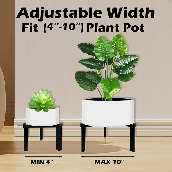 4 Pcs Three Legs Adjustable Metal Plant Stand - Image 4