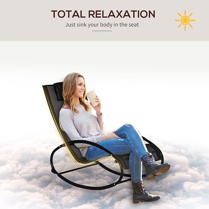 Outsunny Pool Lounger, Outdoor Rocking Lounge Chair - Image 7