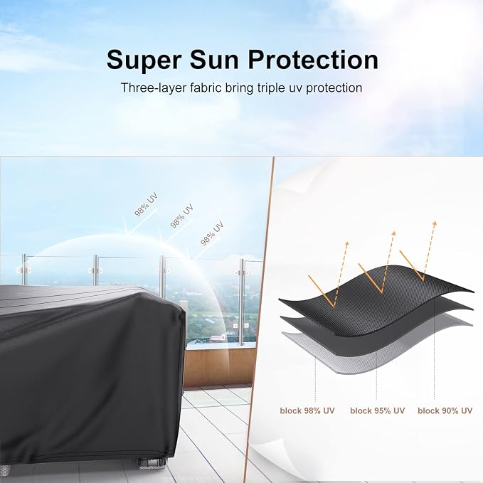 Patio Furniture Set Cover Waterproof, Mrrihand Outdoor Sectional Sofa Set Cover - Image 8